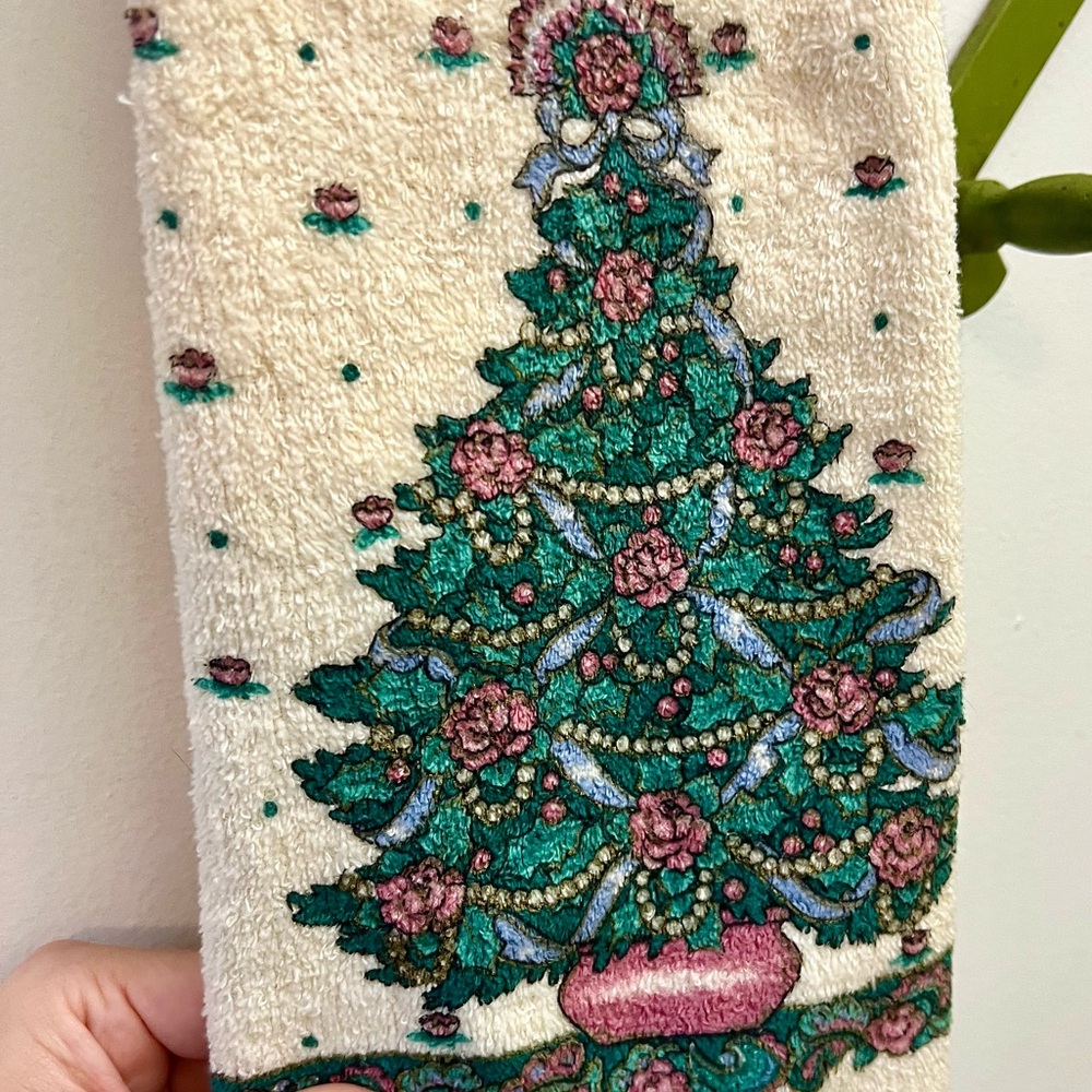 🌟HOST PICK!🌟 70s-80s Vintage 🎄 NOS Christmas Tree Kitchen Towel - Picture 2 of 4